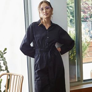 ISABEL MARANT ÉTOILE 100% WOOL GORGEOUS GREY BUTTON DOWN SHIRT DRESS W/TIE BELT